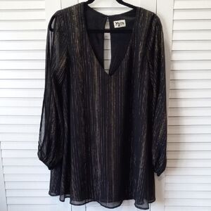 Show Me Your MuMu Tessa Tunic Dress In Sparkle And Shine Black Size M